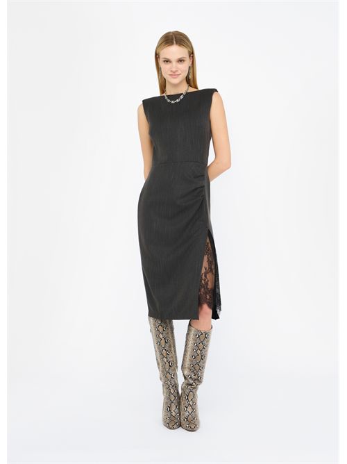 Abito gessato con pizzo LIU JO | CF5234T054A/C3782